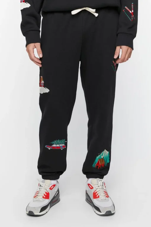 Embroidered Cabin Fleece Joggers