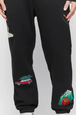 Embroidered Cabin Fleece Joggers