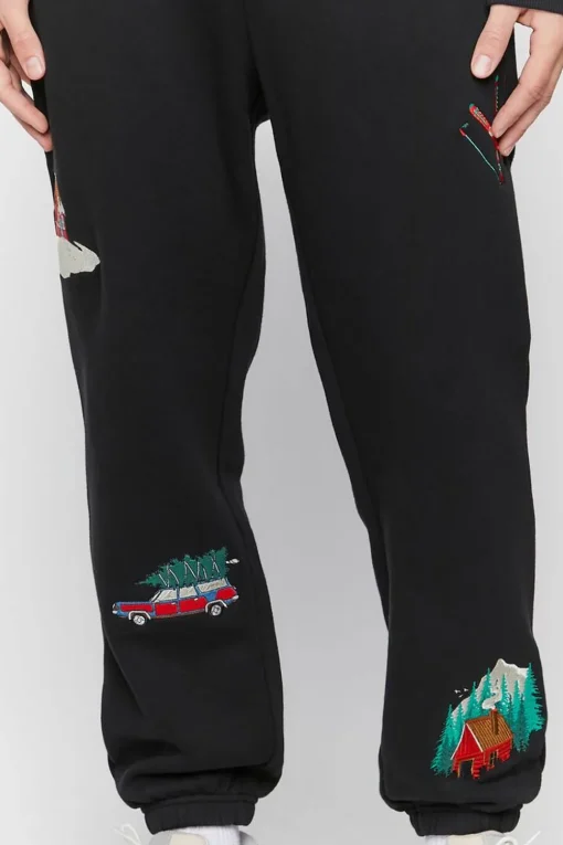 Embroidered Cabin Fleece Joggers