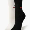 Embroidered Cherry Crew Sock Set - 2 Pack