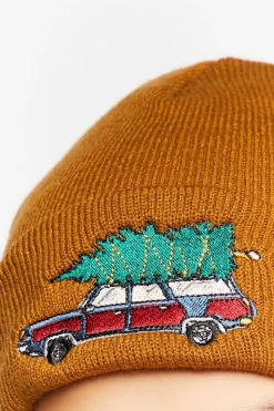 Embroidered Christmas Tree Car Beanie