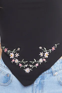 Embroidered Floral Scarf