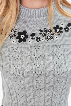 Embroidered Floral Sweater