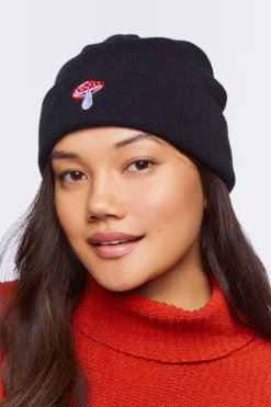 Embroidered Mushroom Beanie