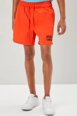 Embroidered Recycled Nylon Swim Trunks