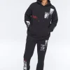 Embroidered Rise Graphic Joggers