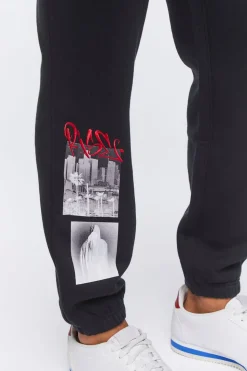Embroidered Rise Graphic Joggers