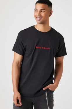 Embroidered Saints Vs Sinners Tee