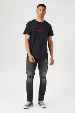 Embroidered Saints Vs Sinners Tee