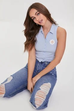 Embroidered Sleeveless Polo Shirt