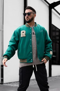 Embroidered Varsity Letterman Jacket