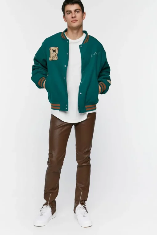 Embroidered Varsity Letterman Jacket