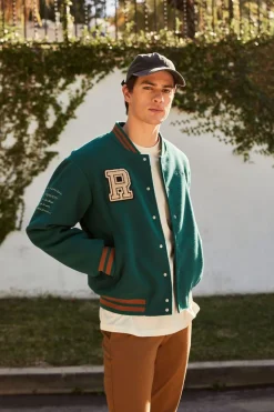 Embroidered Varsity Letterman Jacket