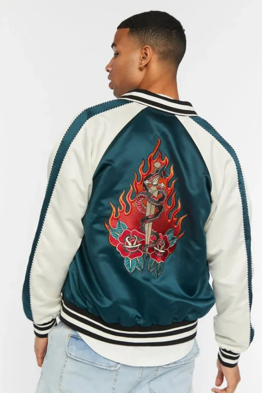 Embroidered Varsity Souvenir Jacket