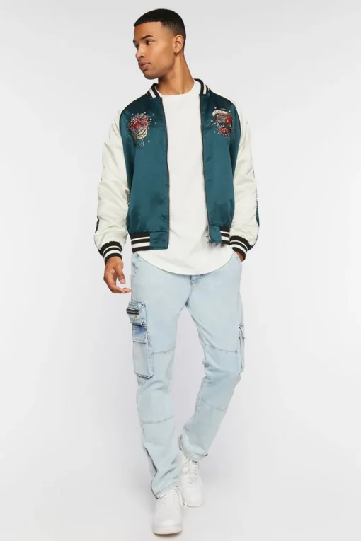 Embroidered Varsity Souvenir Jacket