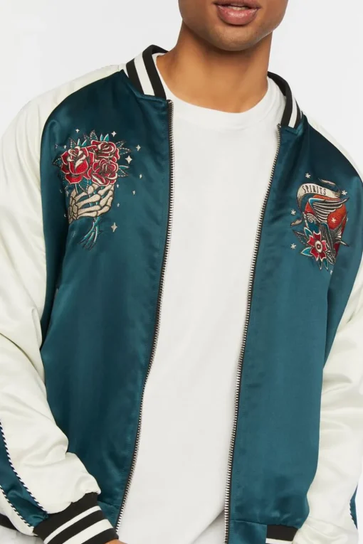 Embroidered Varsity Souvenir Jacket