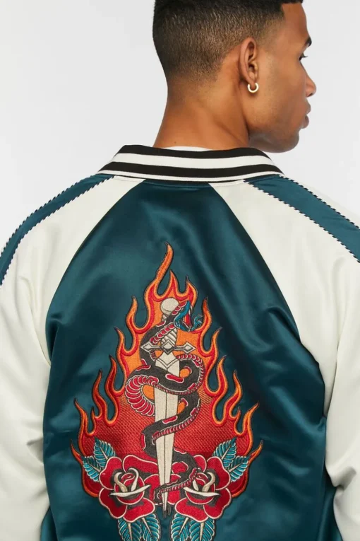 Embroidered Varsity Souvenir Jacket