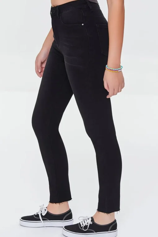 Essentials High-Rise Frayed Jeans