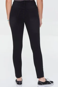 Essentials High-Rise Frayed Jeans
