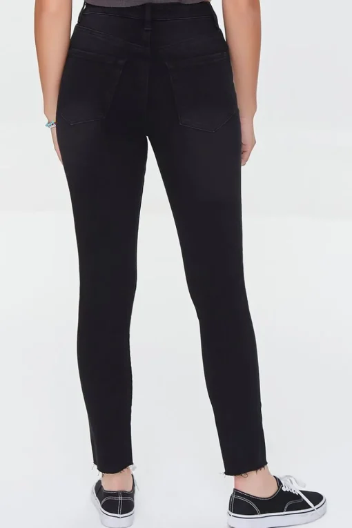 Essentials High-Rise Frayed Jeans
