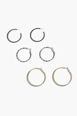 Etched Hoop Earring Set