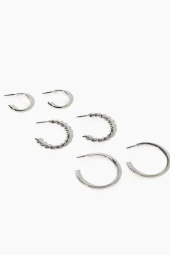 Etched Hoop Earring Set