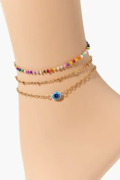 Evil Eye Anklet Set