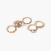 Evil Eye Faux Gem Ring Set