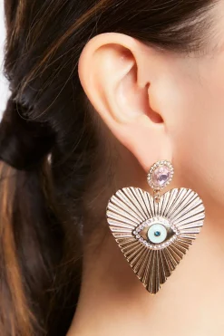 Eye Heart Drop Earrings