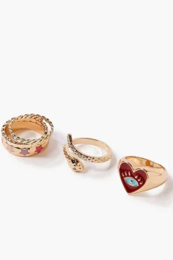 Eye Heart Ring Set
