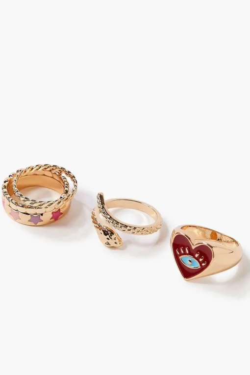 Eye Heart Ring Set