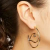 Eye Open-End Hoop Earrings