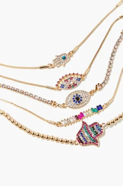 Eye Pendant Bracelet Set