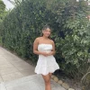 Eyelet Strapless Mini Dress