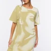 Face Graphic T-Shirt Dress