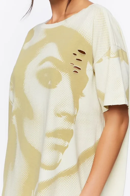 Face Graphic T-Shirt Dress
