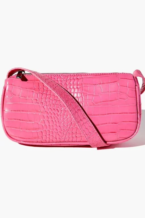 Faux Croc Baguette Bag