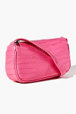 Faux Croc Baguette Bag