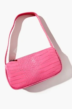 Faux Croc Baguette Bag