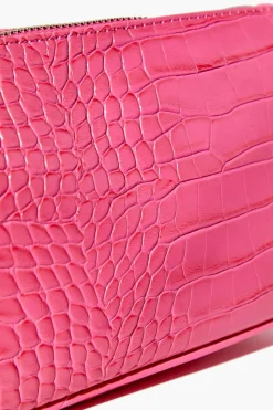 Faux Croc Baguette Bag