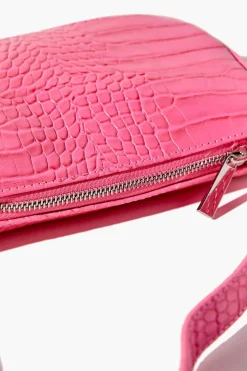 Faux Croc Baguette Bag
