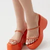 Faux Croc Chain Wedges