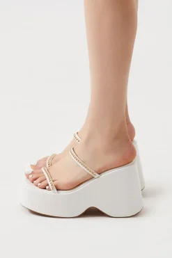 Faux Croc Chain Wedges