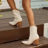 Faux Croc Cowboy Ankle Boots