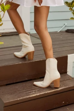Faux Croc Cowboy Ankle Boots