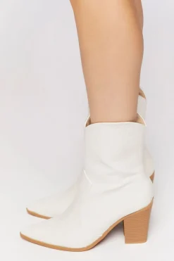 Faux Croc Cowboy Ankle Boots