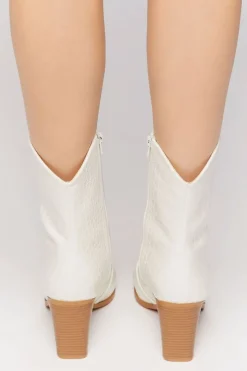 Faux Croc Cowboy Ankle Boots