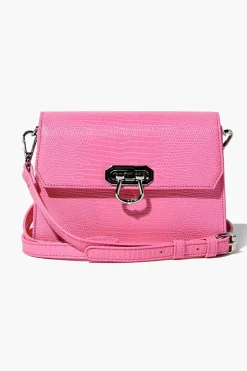 Faux Croc Crossbody Bag