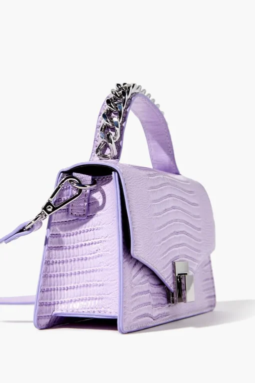 Faux Croc Crossbody Bag