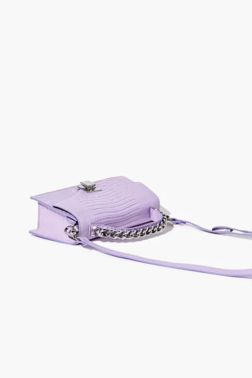 Faux Croc Crossbody Bag